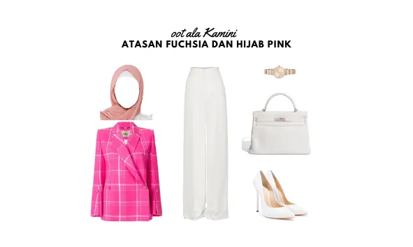 Atasan Fuchsia dan Hijab Hijab Pink_