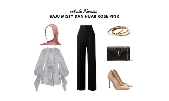 Atasan Misty dan Hijab Rose Pink_
