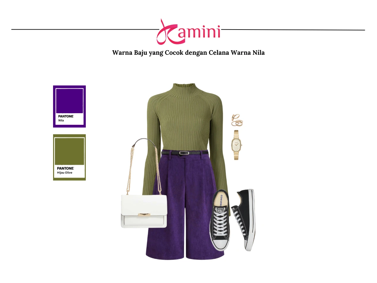 Celana Nila dan Baju Hijau Olive