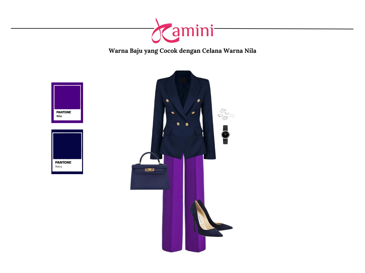 Celana Nila dan Baju Navy