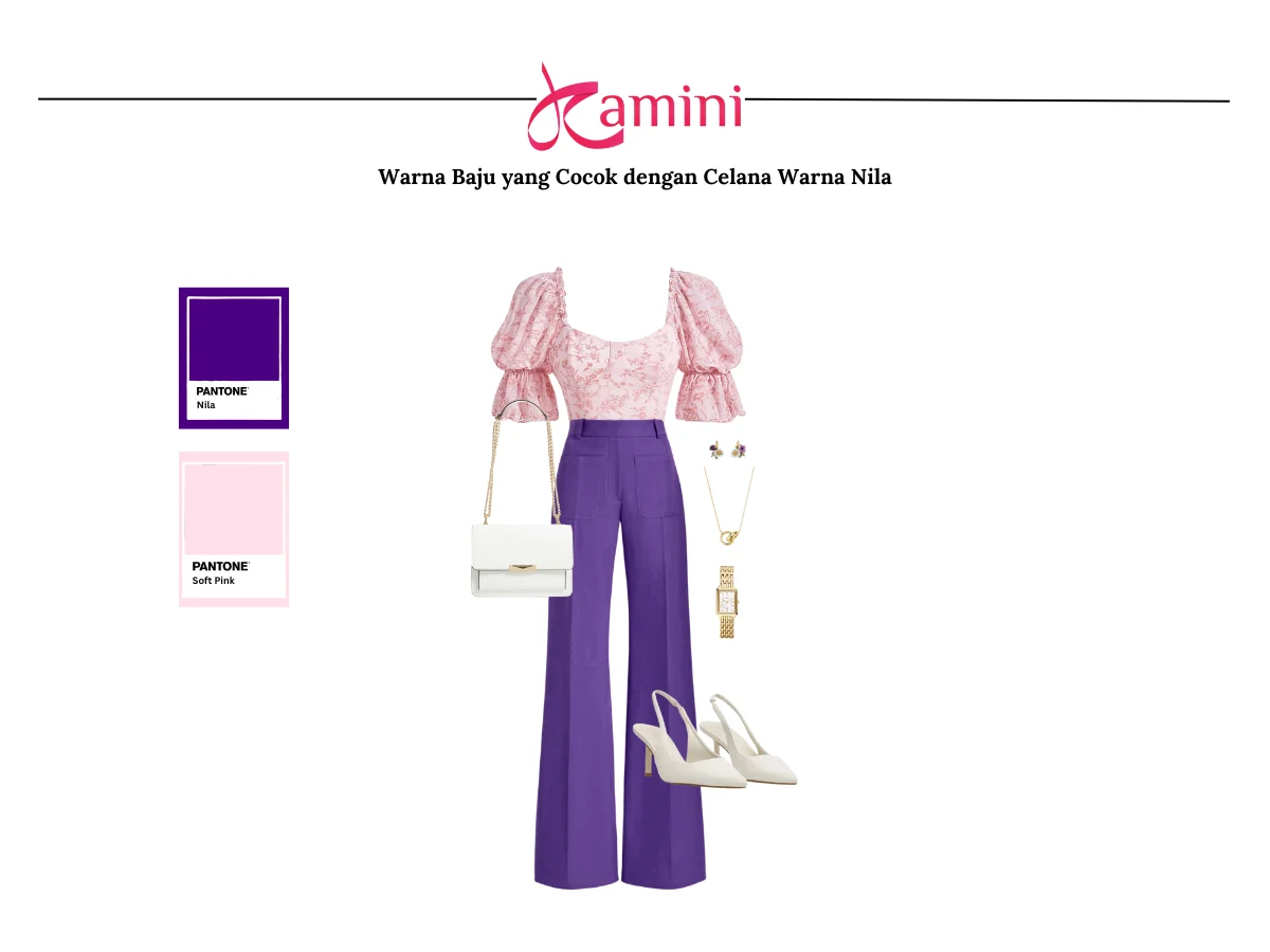 Celana Nila dan Baju Soft Pink