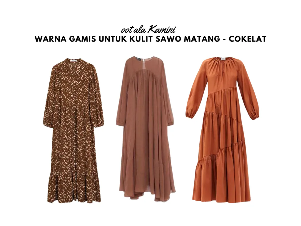Warna Gamis untuk Kulit Sawo Matang - Cokelat_