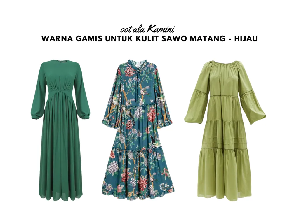 Warna Gamis untuk Kulit Sawo Matang - Hijau_