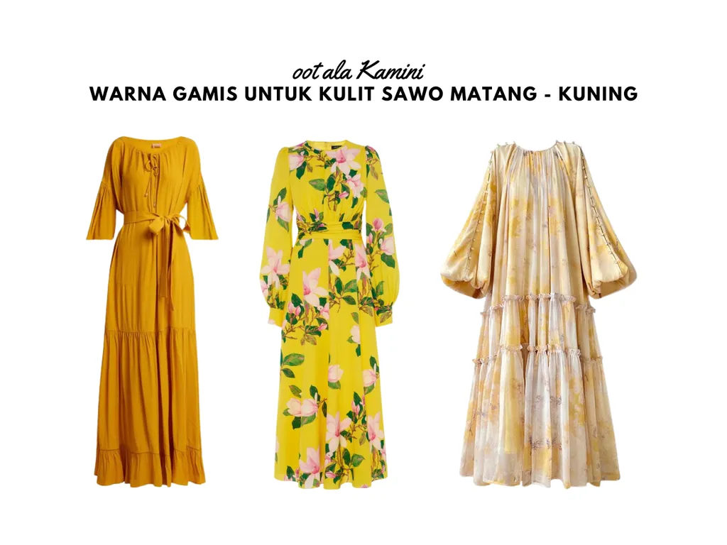 Warna Gamis untuk Kulit Sawo Matang - Kuning_
