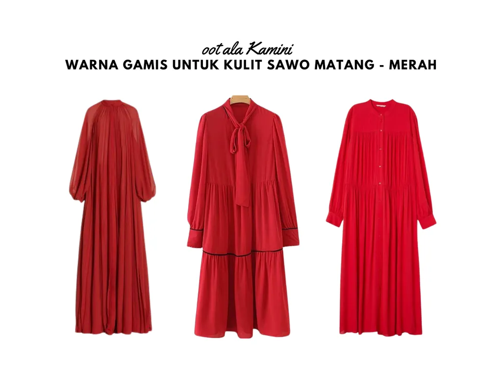 Warna Gamis untuk Kulit Sawo Matang - Merah_