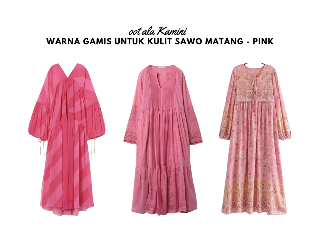 Warna Gamis untuk Kulit Sawo Matang - Pink_