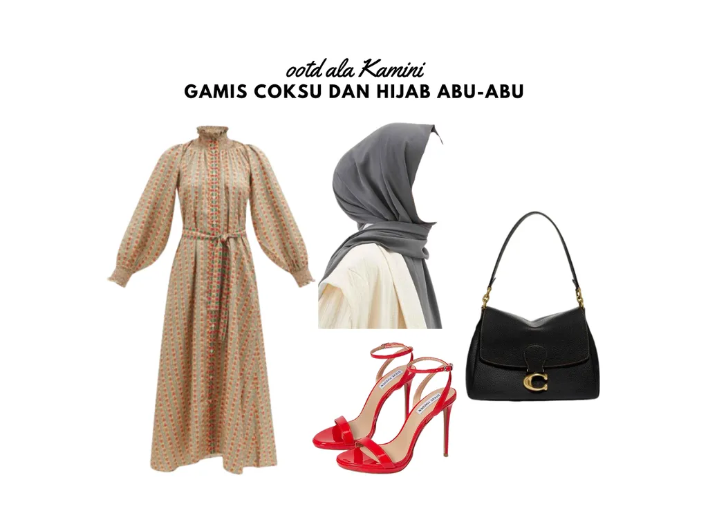 Gamis Coksu dan Hijab Abu-Abu_