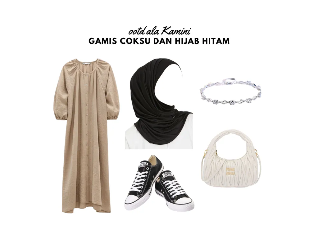 Gamis Coksu dan Hijab HItam_