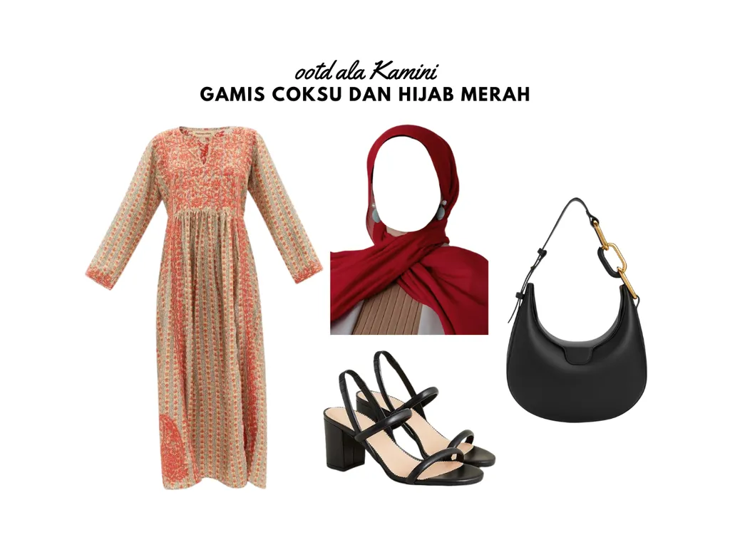 Gamis Coksu dan Hijab Merah_
