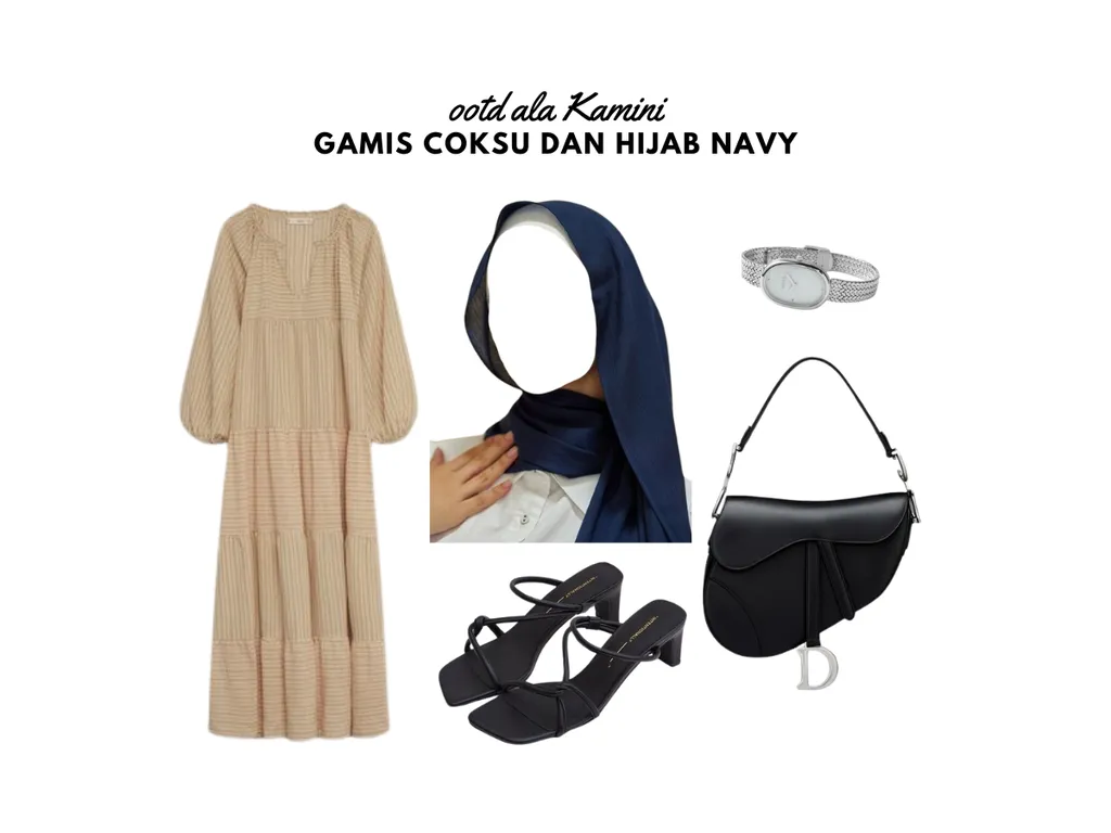 Gamis Coksu dan Hijab Navy_