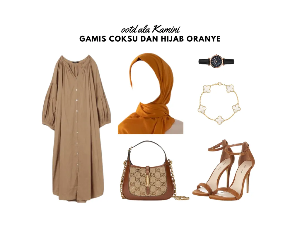 Gamis Coksu dan Hijab Oranye_