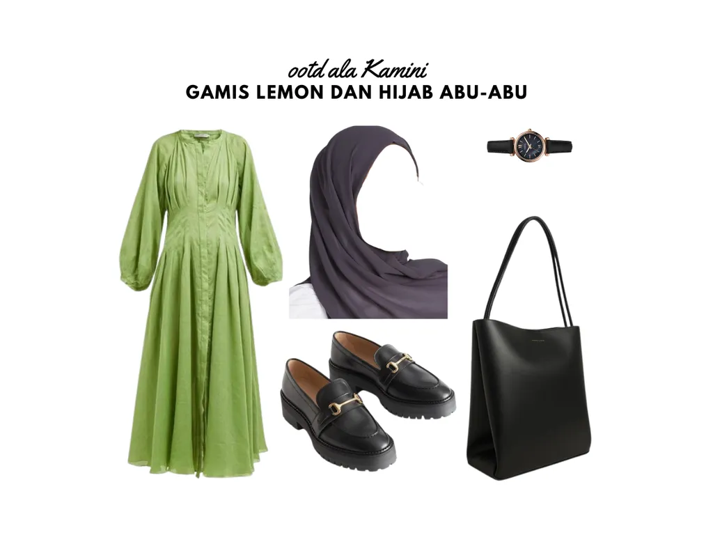 Gamis Lemon dan Hijab Abu-Abu_