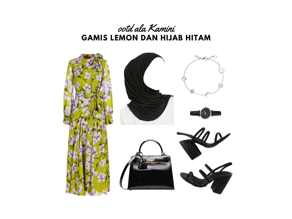 Gamis Lemon dan Hijab Hitam_