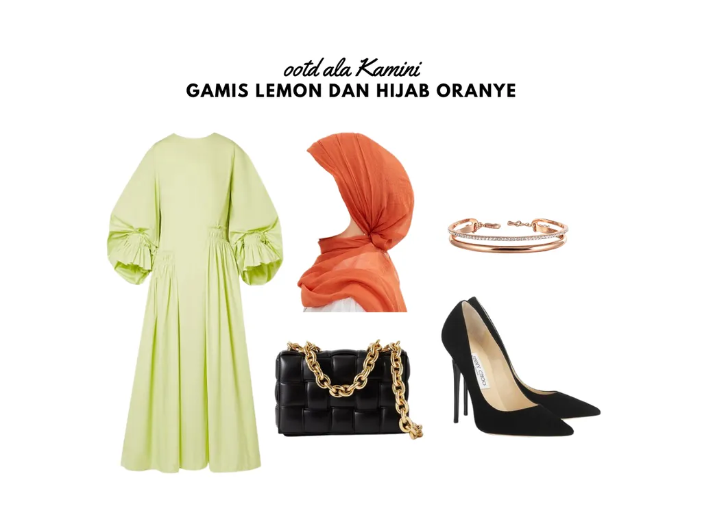 Gamis Lemon dan Hijab Oranye_