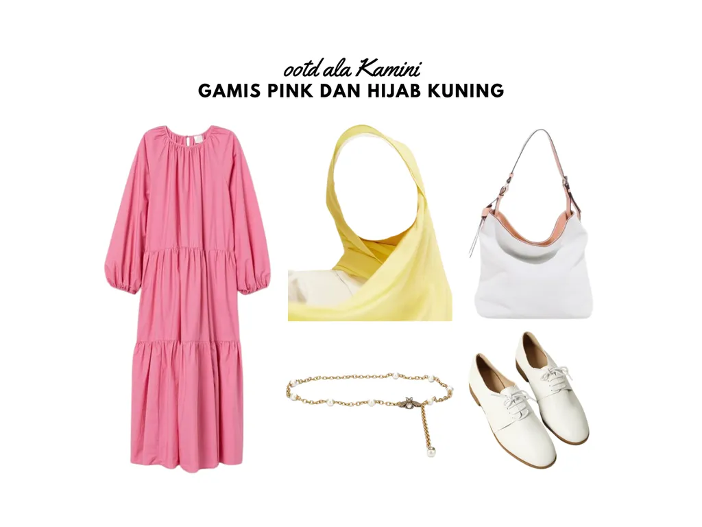 Gamis Pink dan Hijab Kuning_