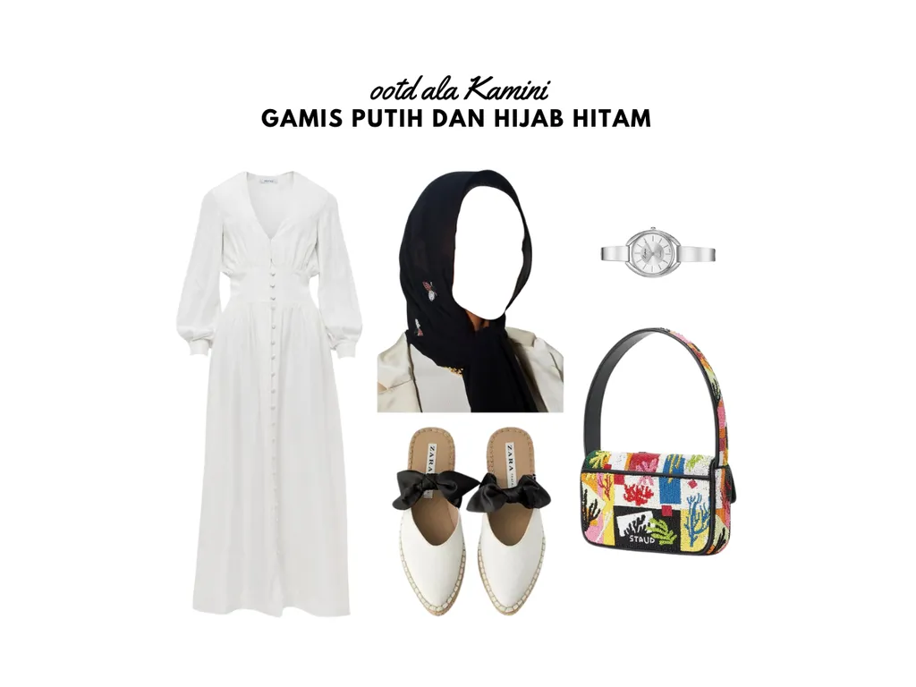 Gamis Putih dan Hijab Hitam_