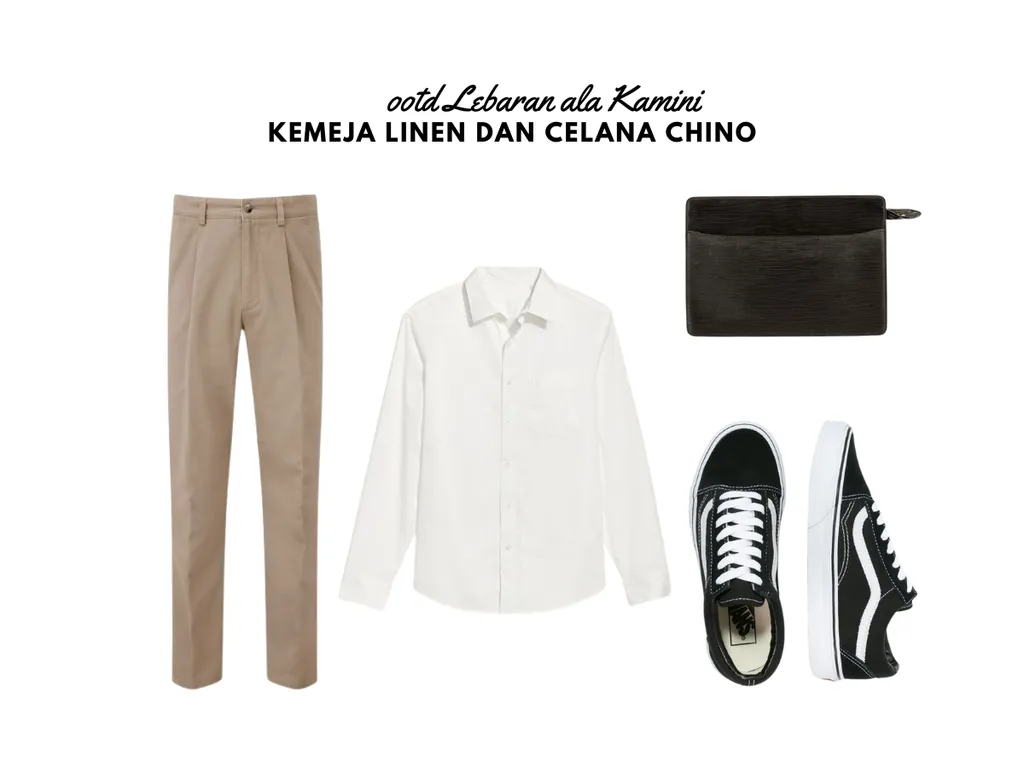 OOTD Lebaran Pria - Kemeja Linen dan Celana Chino_