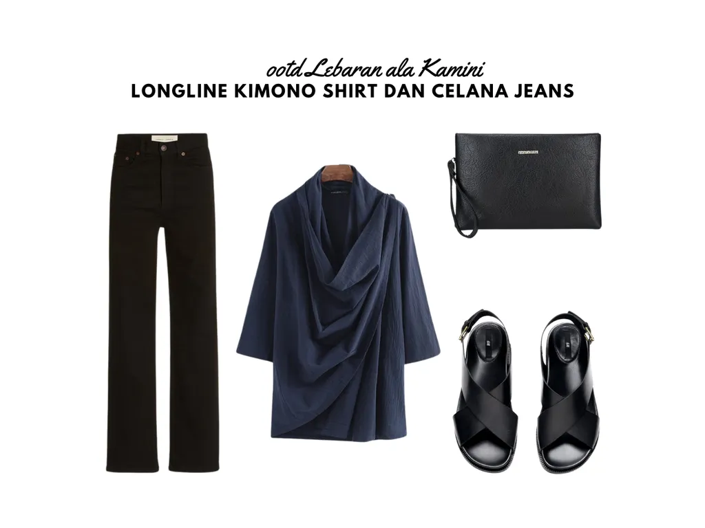 OOTD Lebaran Pria - Longline Kimono Shirt dan Celana Jeans_