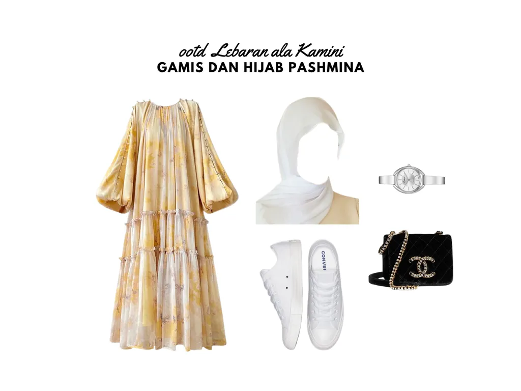 OOTD Lebaran Remaja - Gamis dan Hijab Pashmina_