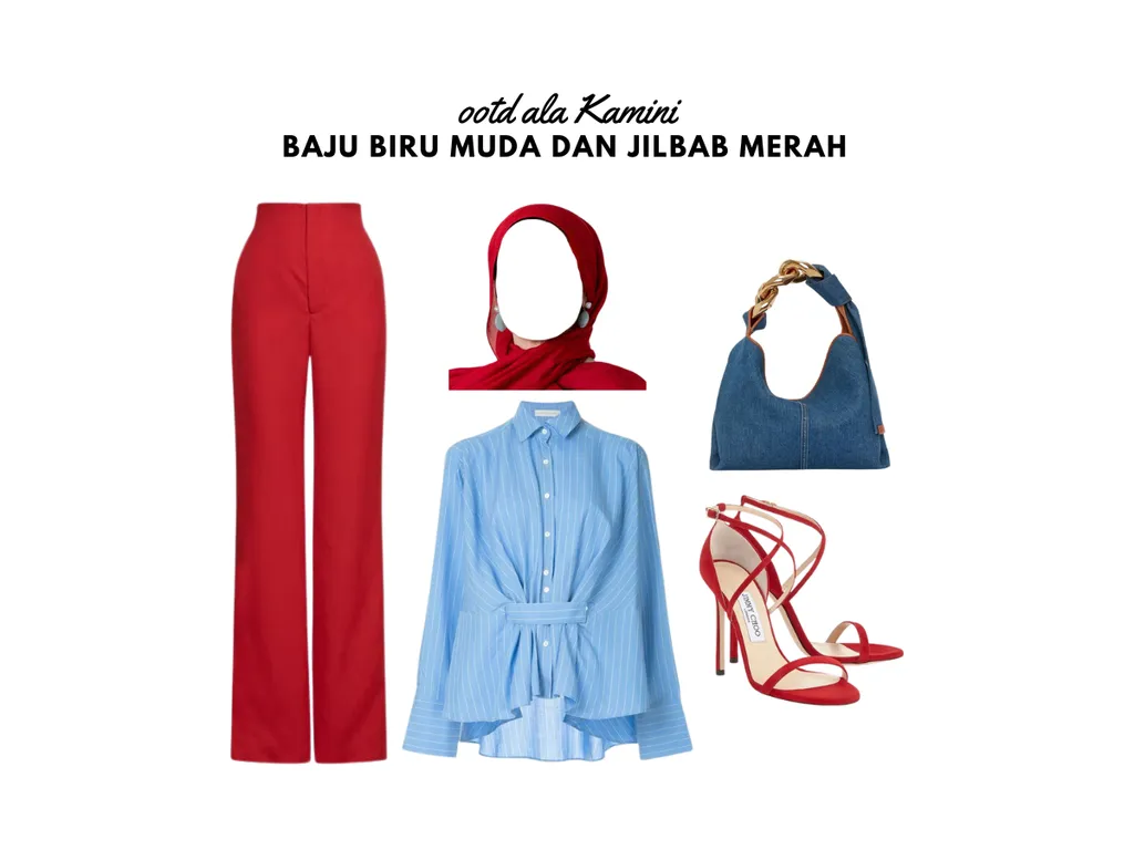 Baju Biru Muda dan Jilbab Merah_