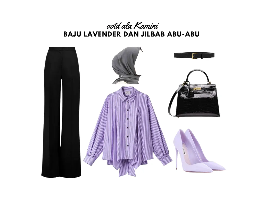 Baju Lavender dan Jilbab Abu-Abu_
