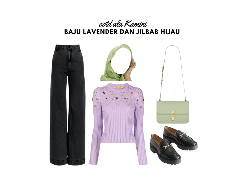 Baju Lavender dan Jilbab Hijau_