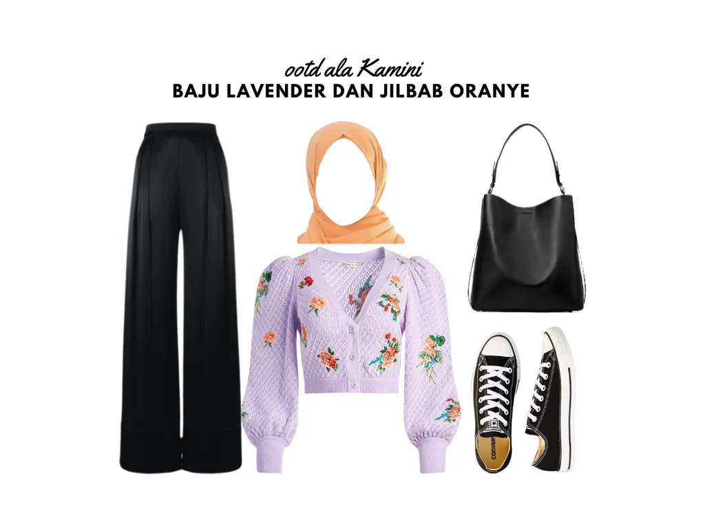 Baju Lavender dan Jilbab Oranye_