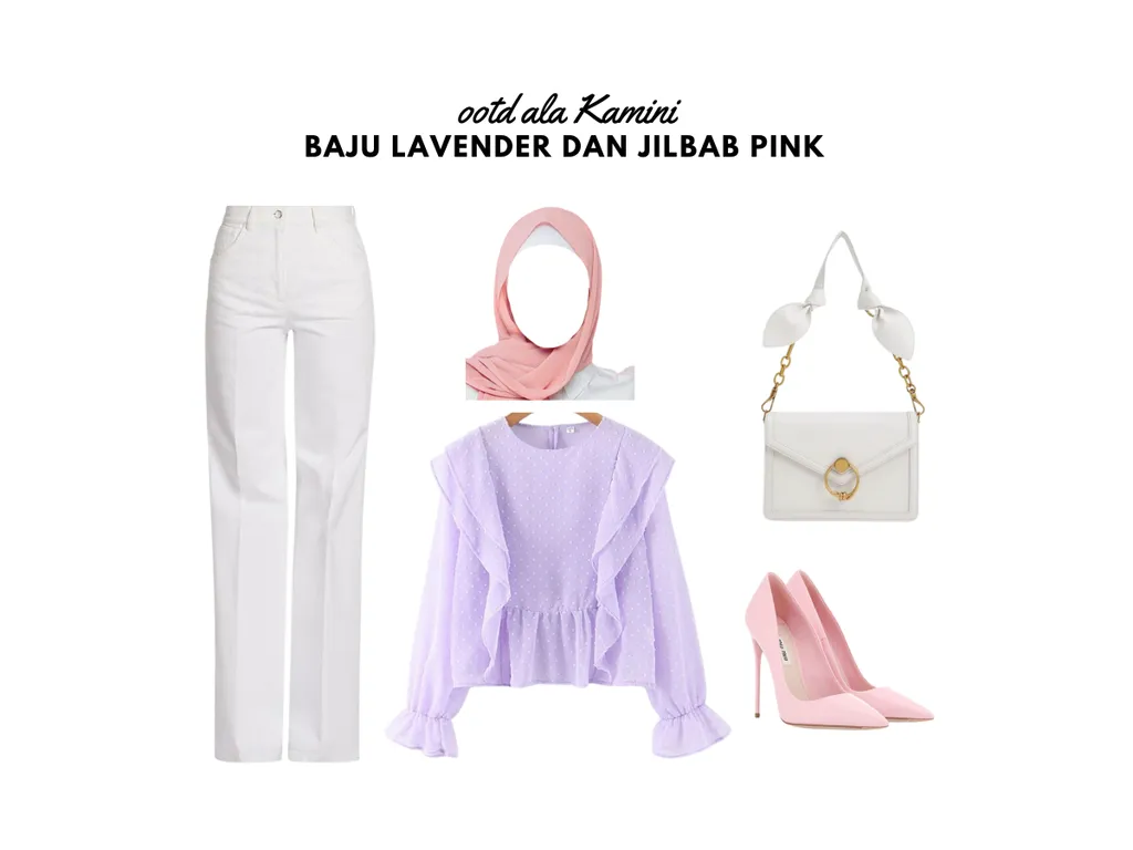 Baju Lavender dan Jilbab Pink_