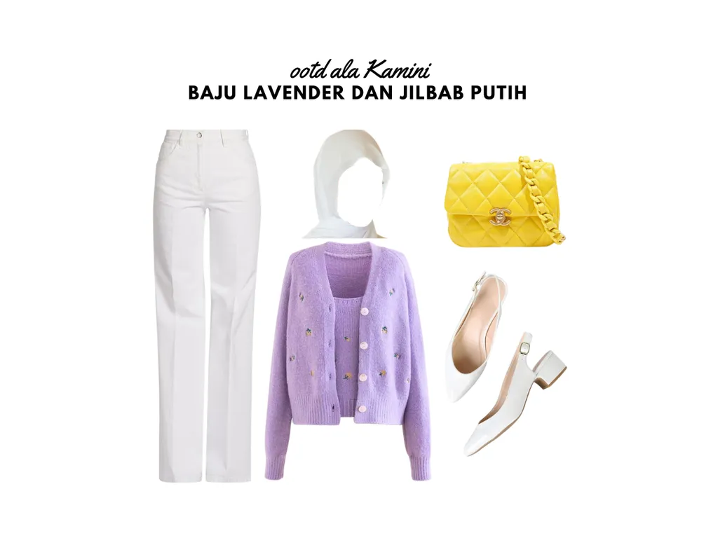 Baju Lavender dan Jilbab Putih_