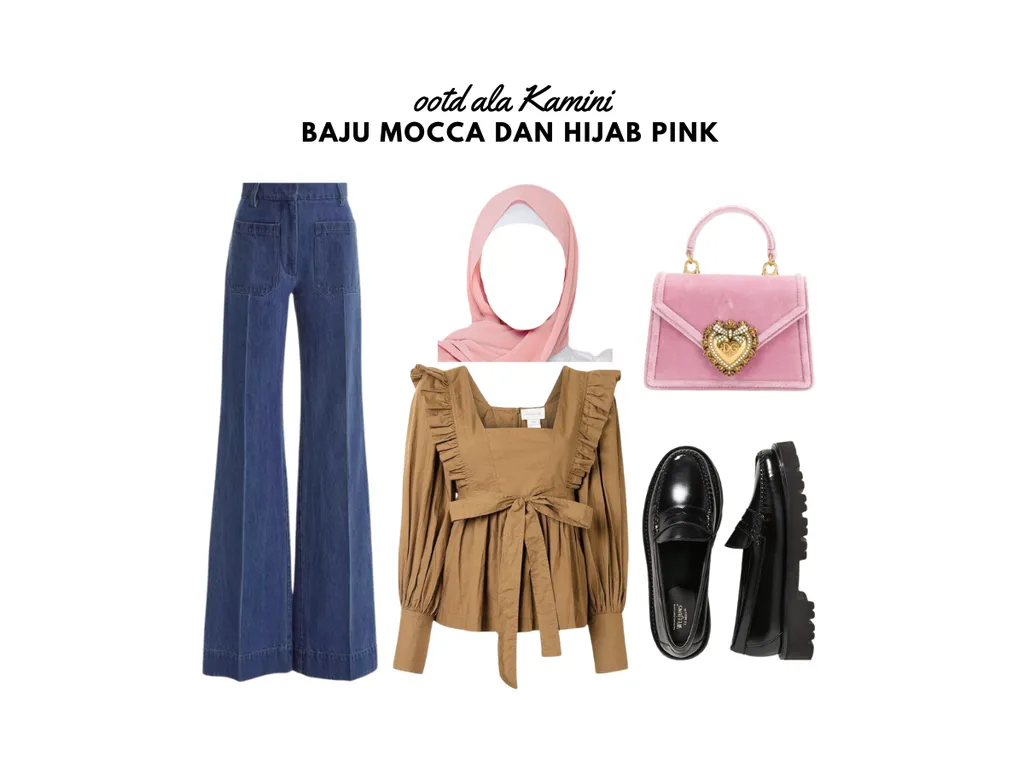 Baju Mocca dan Hijab Pink_