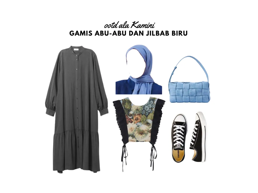 Gamis Abu-Abu dan Jilbab Biru_