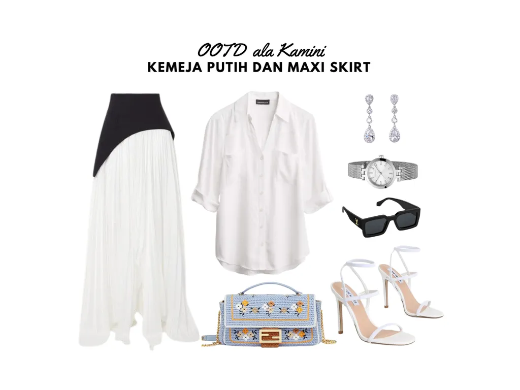 Kemeja Putih dan Maxi Skirt_
