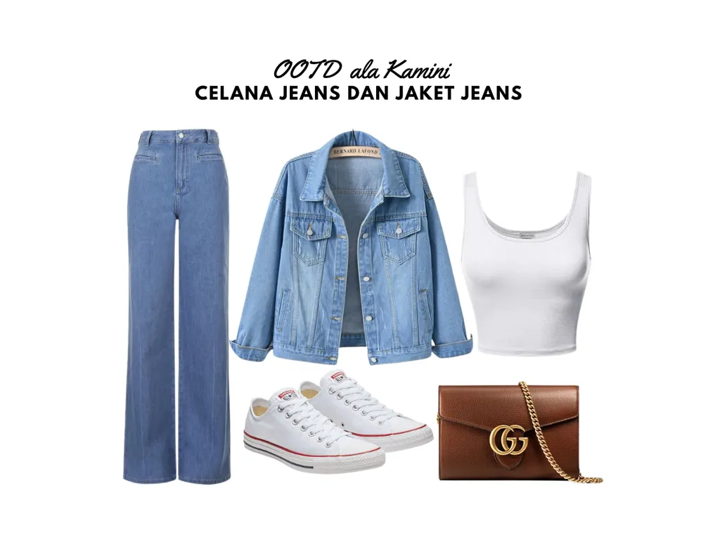 OOTD Celana Jeans dan Jaket Jeans_