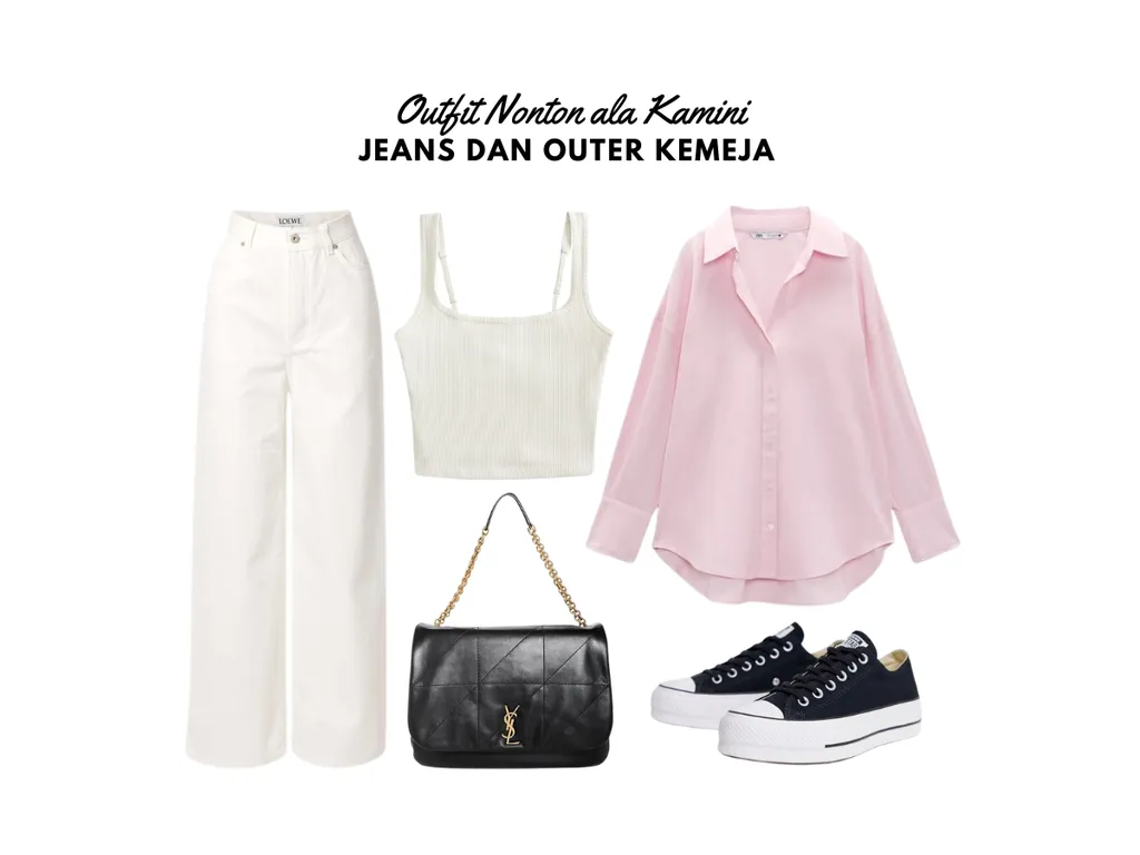 Outfit Nonton Bioskop - Celana Jeans dan Outer Kemeja_