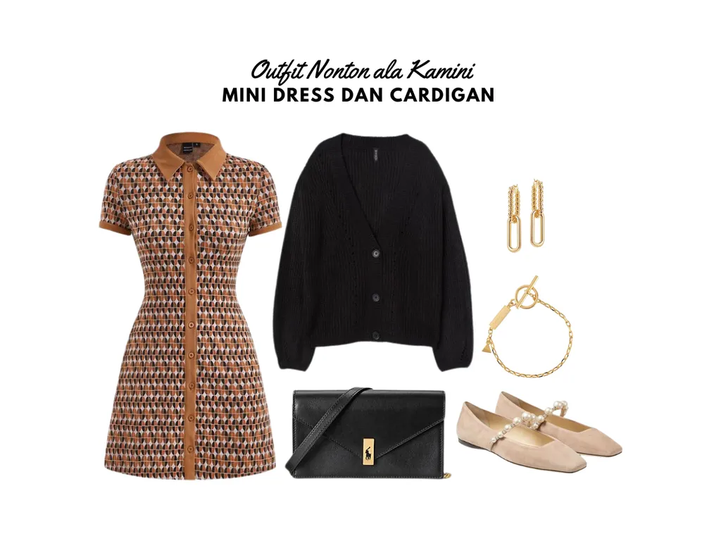 Outfit Nonton Bioskop - Mini Dress dan Cardigan_