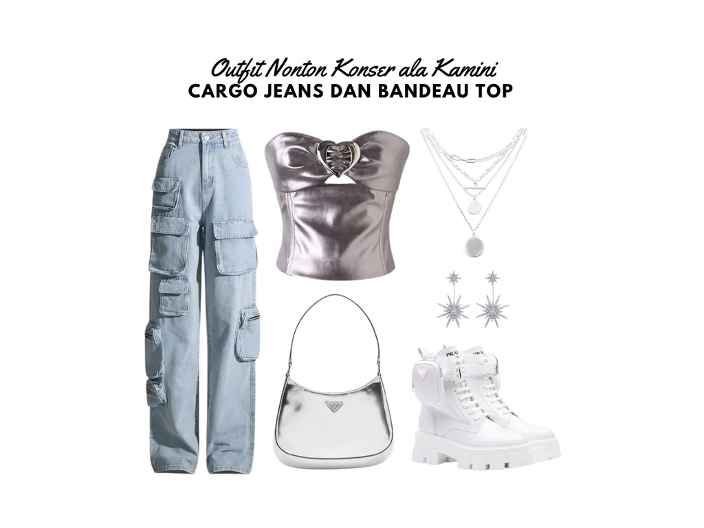 Outfit Nonton Konser - Cargo Jeans dan Bandeau Top_