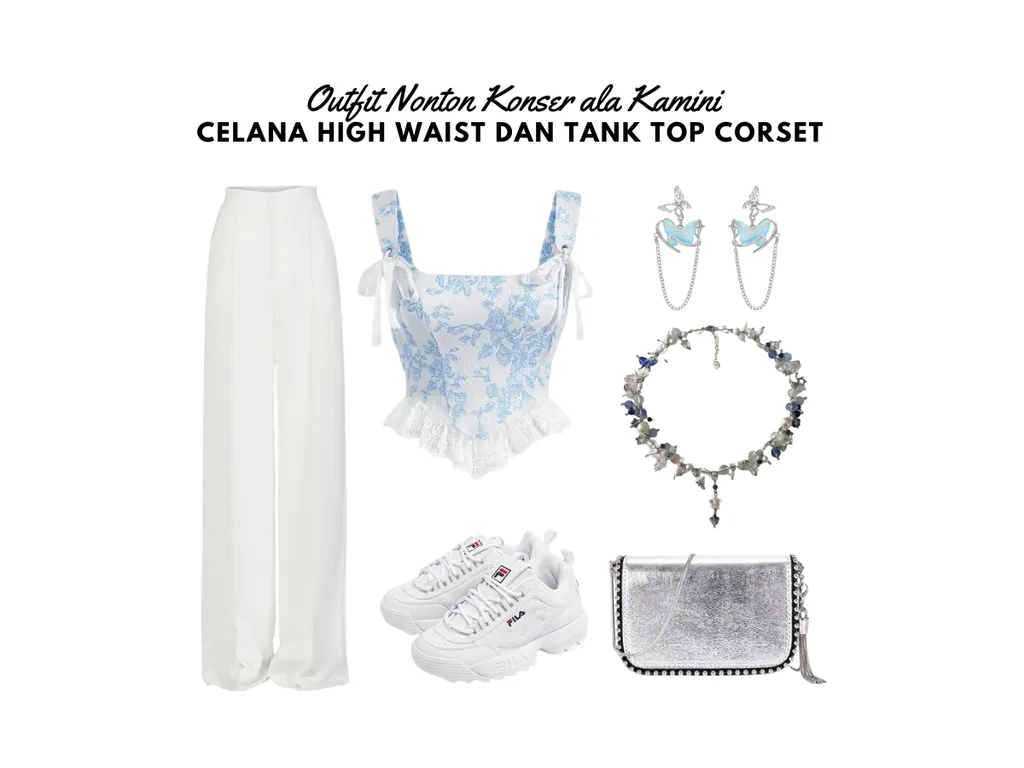 Outfit Nonton Konser - Celana High Waist dan Tank Top Corset_