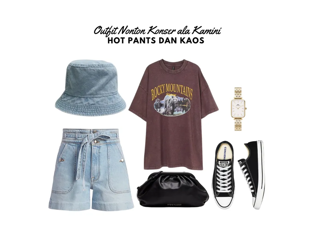 Outfit Nonton Konser - Hot Pants dan Kaos_