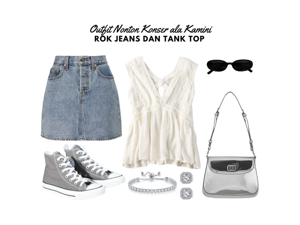 Outfit Nonton Konser - Rok Jeans dan Tank Top_