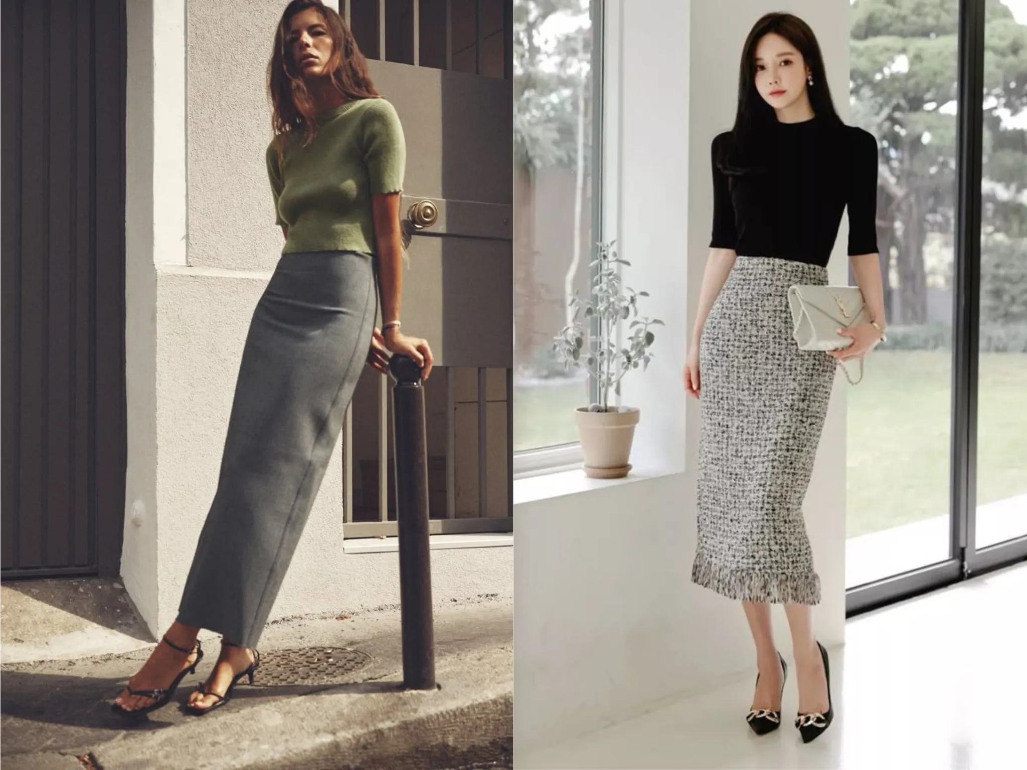 6. Knit Top dan Rok Lurus_