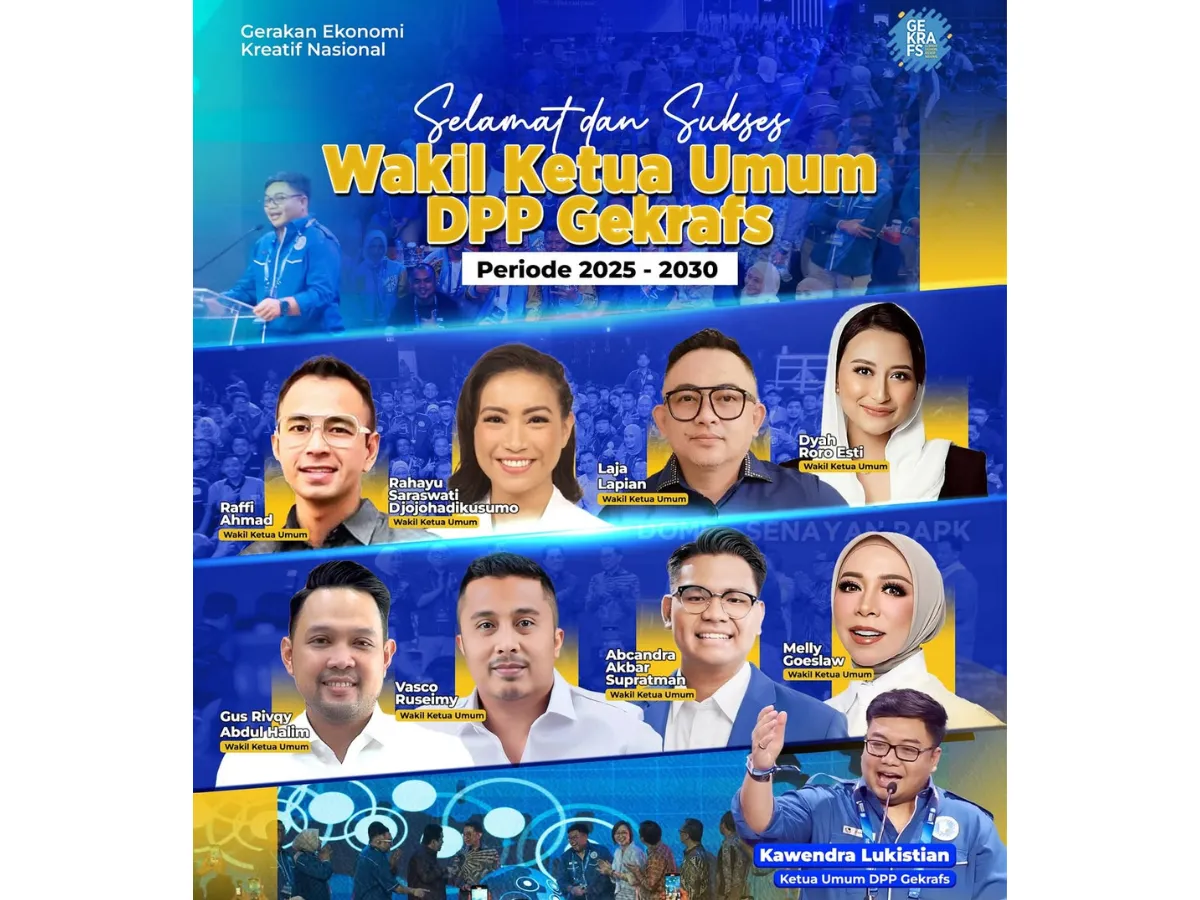 Raffi Ahmad hingga Melly Goeslaw Resmi Jadi Waketum Gekrafs 2025-2030!_