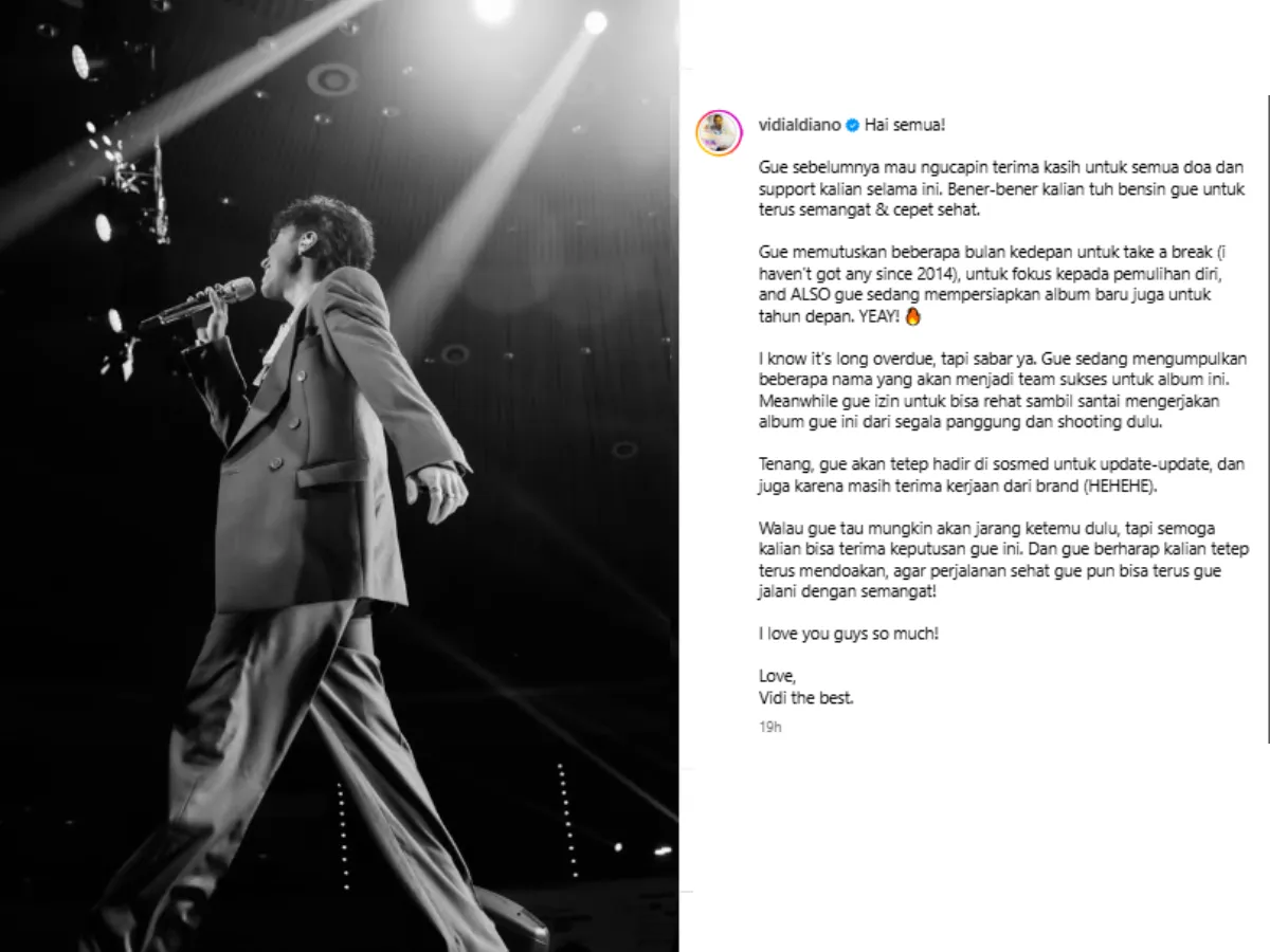 Ingin Fokus Pengobatan, Vidi Aldiano Umumkan Rehat dari Industri Hiburan_